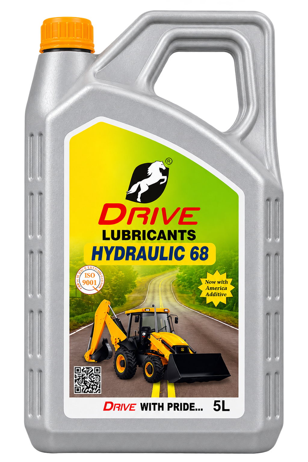 Goldtap HYDRAULIC 68 hydraulic oil bottle with construction equipment on the label